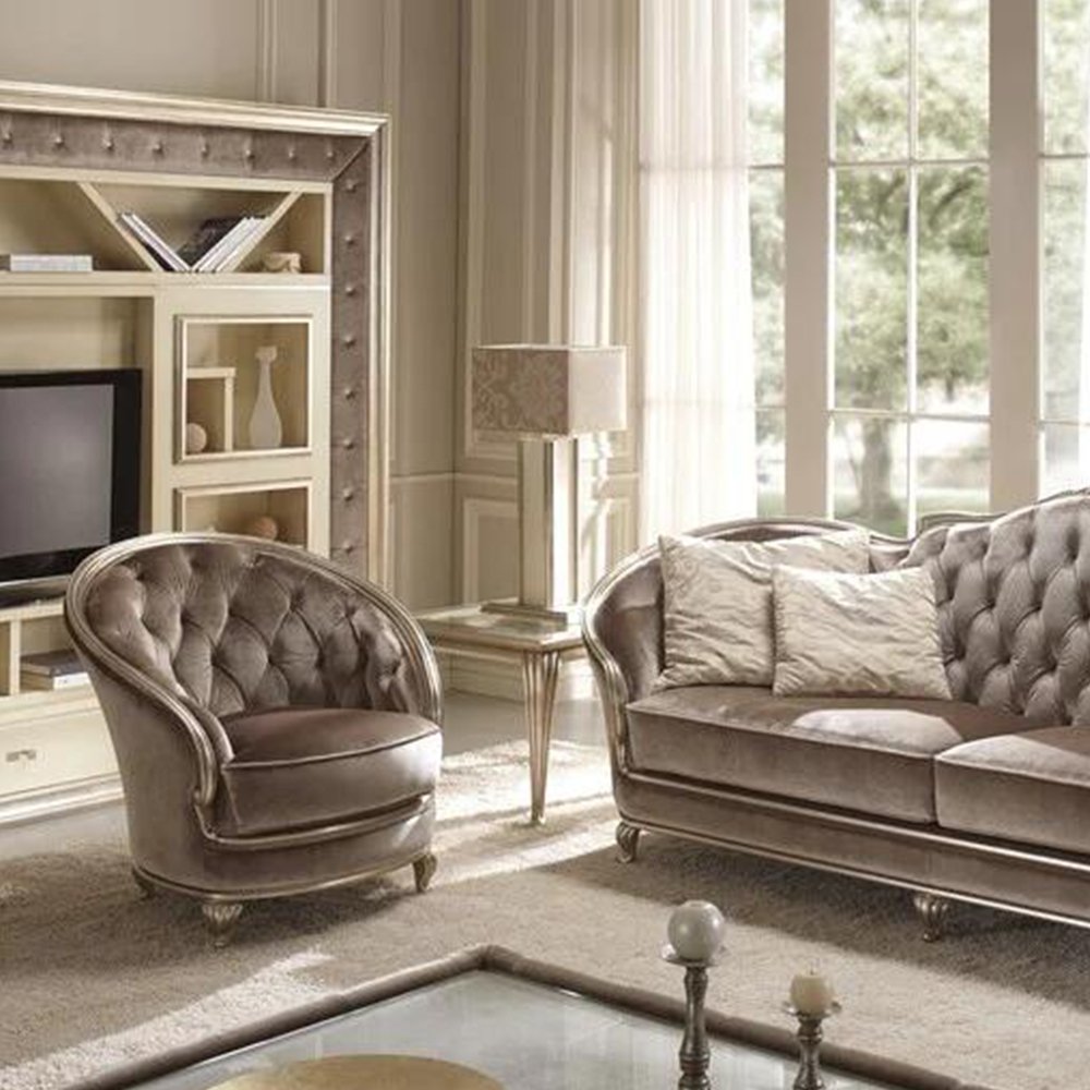 Luxury Custom European Modern Sofa set Home Furniture fabric upholstery Living Room Sofas