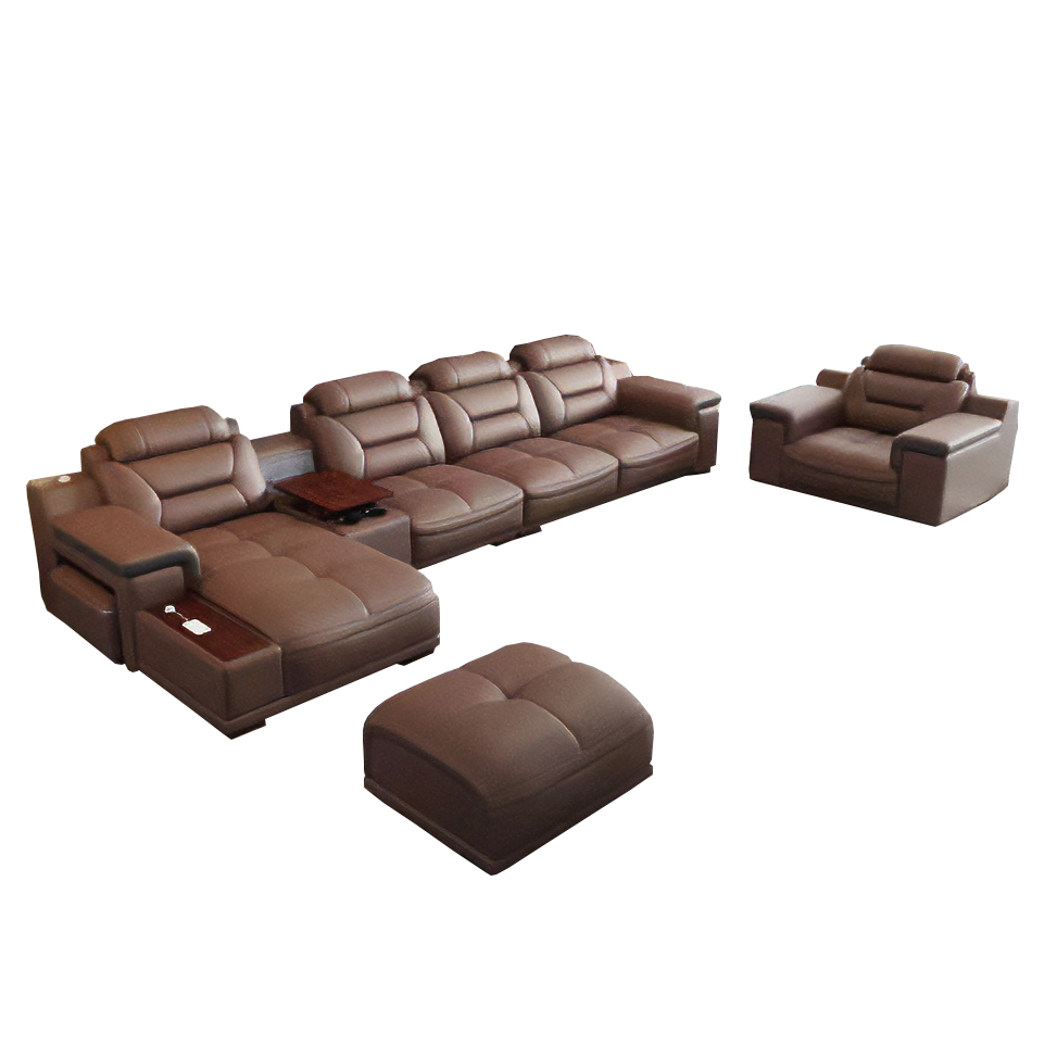L shape Brown color new design furniture living room sofa corner sofa