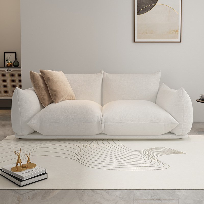 Soft and comfortable fabric bread sofa small apartment 3-seater fabric sofa living room sofa