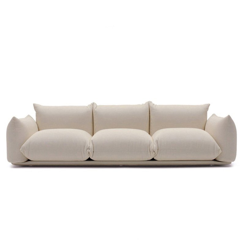Soft and comfortable fabric bread sofa small apartment 3-seater fabric sofa living room sofa