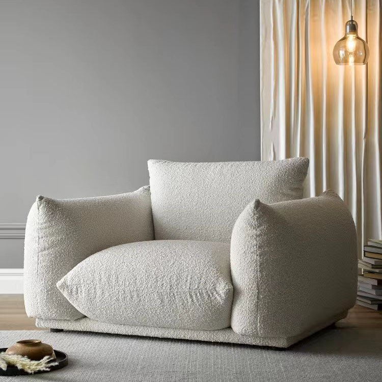 Soft and comfortable fabric bread sofa small apartment 3-seater fabric sofa living room sofa