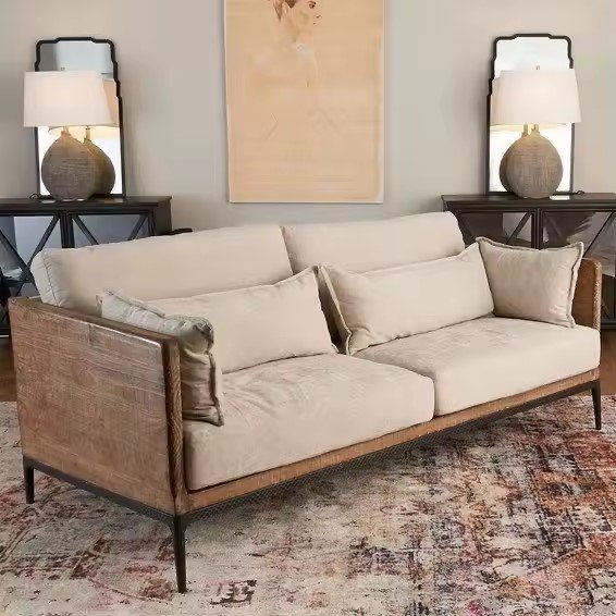 Moredesign Modern Designs Home Furniture Set 3 Seat Couch Velvet Metal leather Sectional Living Room Sofa