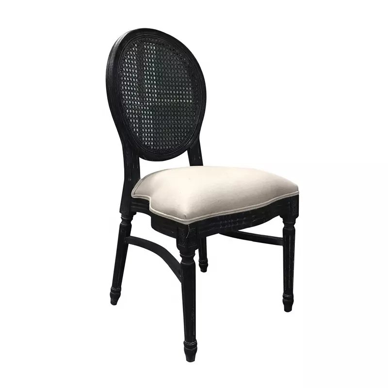 MRS WOODS French Rustic Cream Color White Oak Wood Stackable Wedding Event Rental Chair