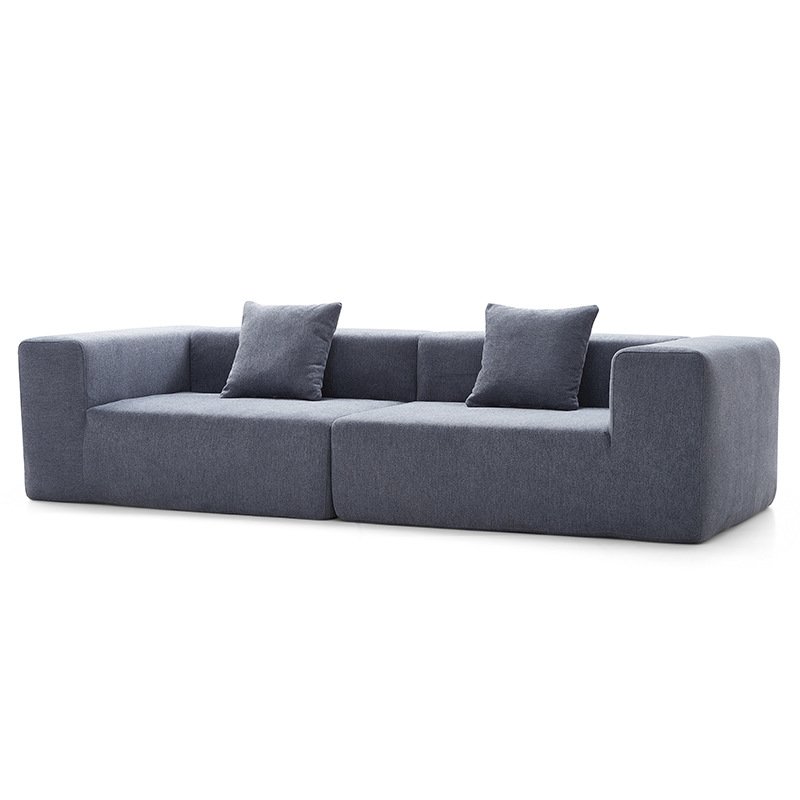 Nordic modern simple cotton linen fabric sofa small apartment living room Italian minimalist luxury tofu block sofa
