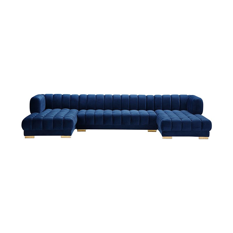 Winforce Wholesale Living Room Furniture Tufted U Shape Luxury Sofa Set Fabric Indoor Sofa Couch Chesterfield Sectional Sofa