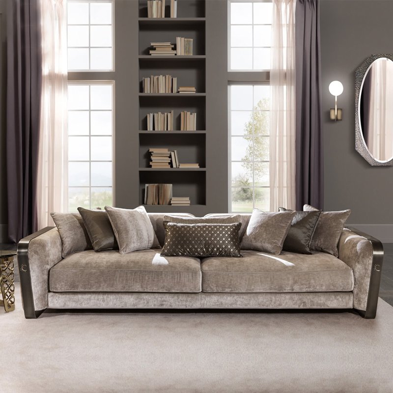 High End Italy Postmodern velvet fabric Modern Italian Design Luxury Sofa Set Couch Living Room Furniture Sofa