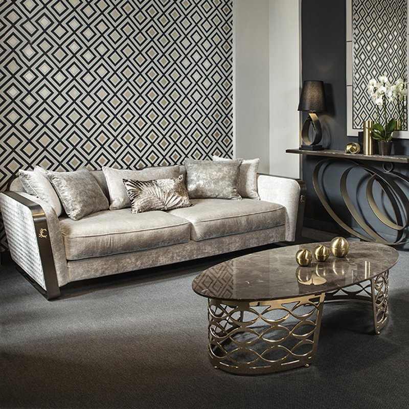 High End Italy Postmodern velvet fabric Modern Italian Design Luxury Sofa Set Couch Living Room Furniture Sofa