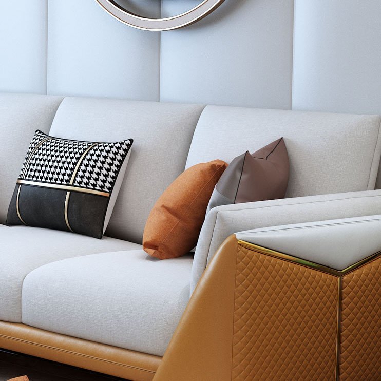 Foshan Factory living room furniture sofa set modern couch Fabric Leather Sofa L-Shape Combination Sofa Set