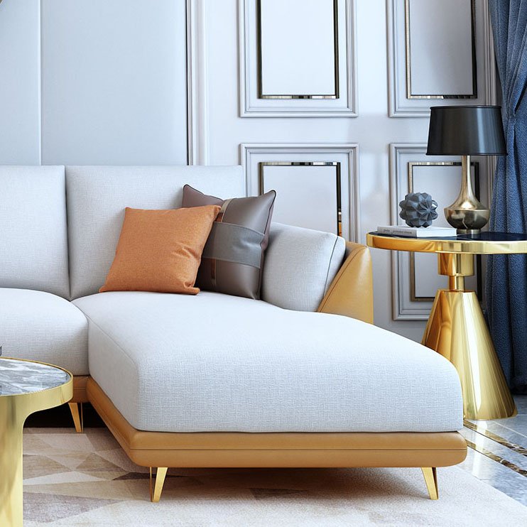 Foshan Factory living room furniture sofa set modern couch Fabric Leather Sofa L-Shape Combination Sofa Set