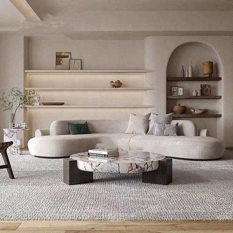 Modern Semicircle Home Sofa Hotel Lobby Office Reception Sofa Living Room Moon Shape Circle Sofa 6 Seat Big Couch