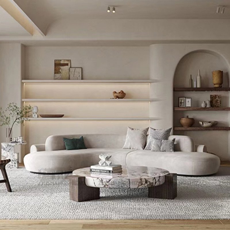 Modern Semicircle Home Sofa Hotel Lobby Office Reception Sofa Living Room Moon Shape Circle Sofa 6 Seat Big Couch