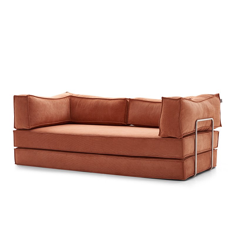 Factory Wholesale Simple Solid Color Style Foldable and Washable Compressed Sofa For Living Room
