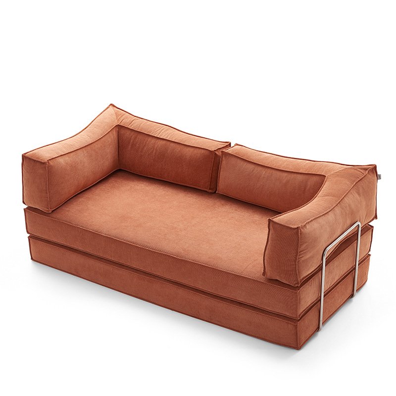 Factory Wholesale Simple Solid Color Style Foldable and Washable Compressed Sofa For Living Room