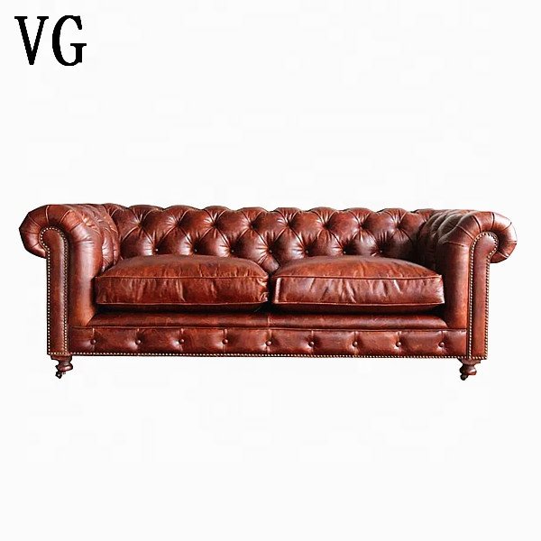 Couch Design Sectional Leather Sofa Classic Italy Wax L Chesterfield 2 Seater Living Room Back Brown 10 Fabric Set Customizable