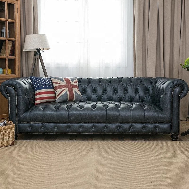 Couch Design Sectional Leather Sofa Classic Italy Wax L Chesterfield 2 Seater Living Room Back Brown 10 Fabric Set Customizable