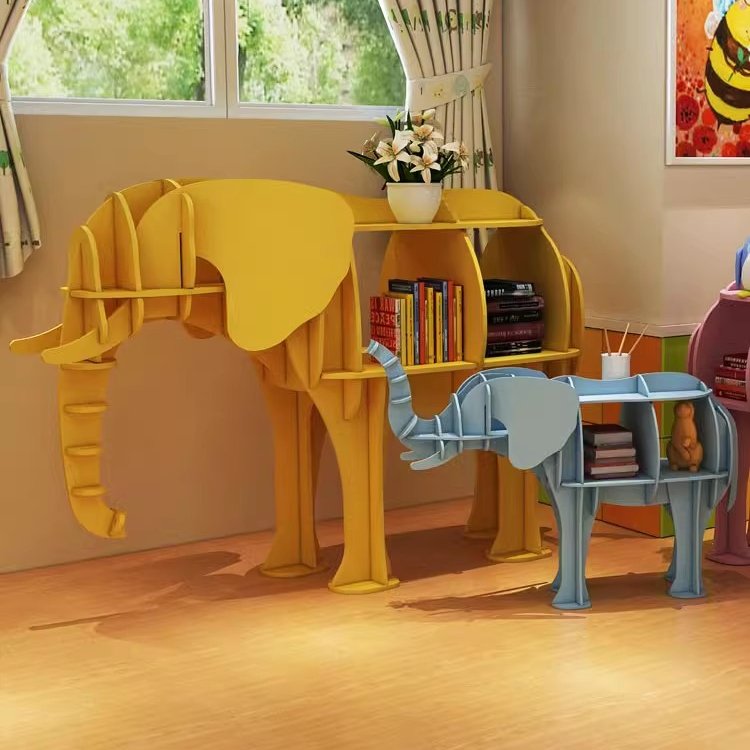 Chiquitos Creative elephant floor bookshelf shelf model room living sofa decoration decoration library exhibition display shelf