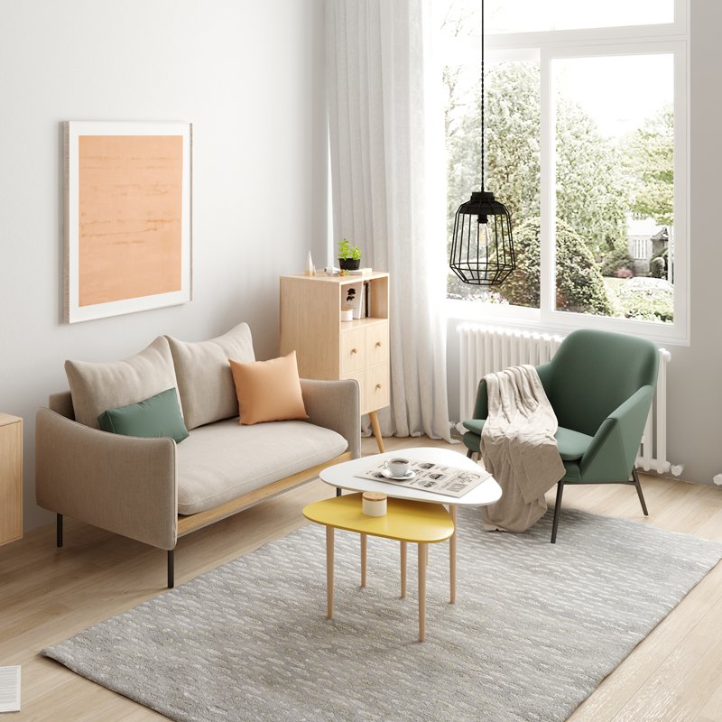 Modern living room nordic linen fabric sofa set furniture modern