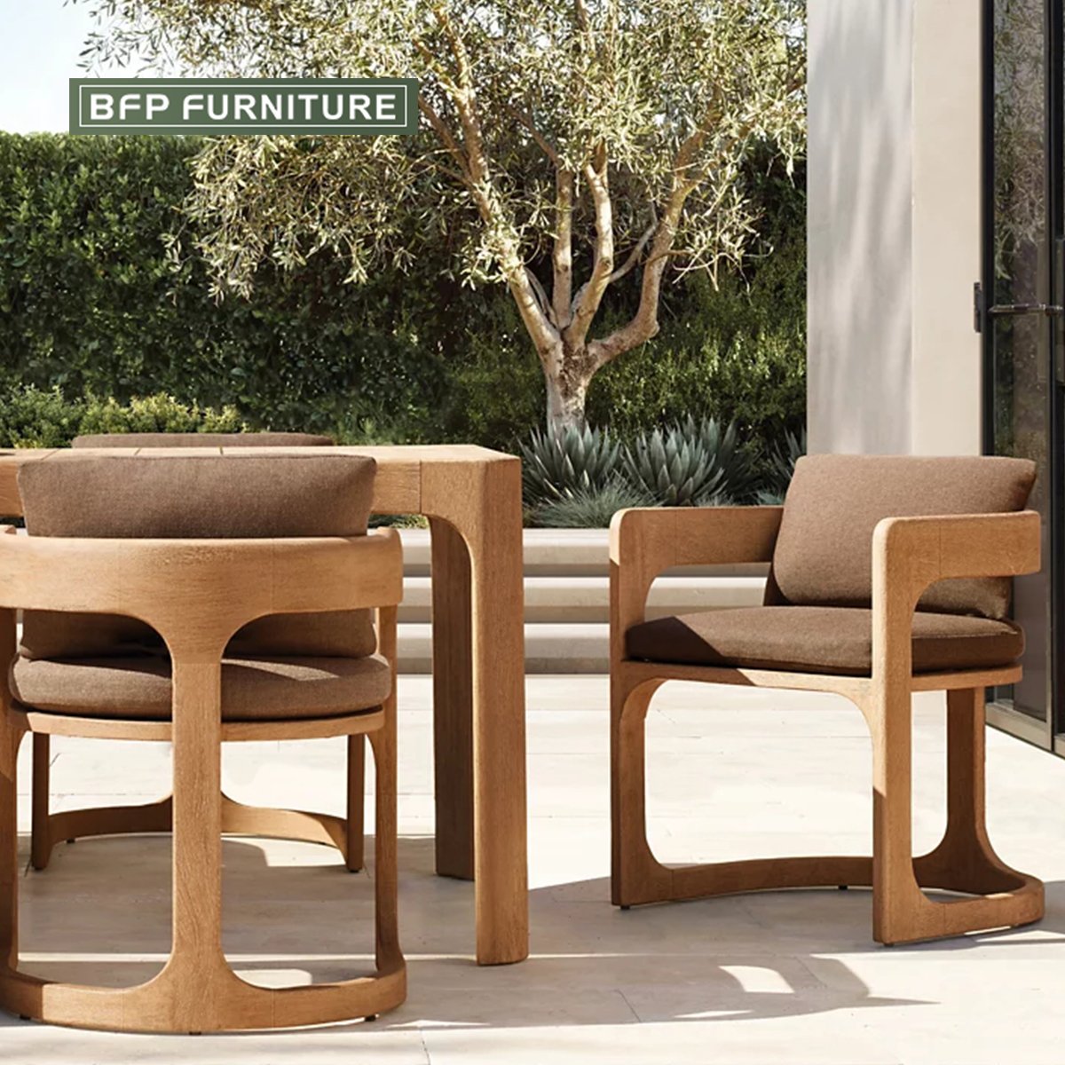 BFP HOME Garden Patio Furniture Outdoor Sofa Set Teak Wood Sofa Teak Outdoor Furniture