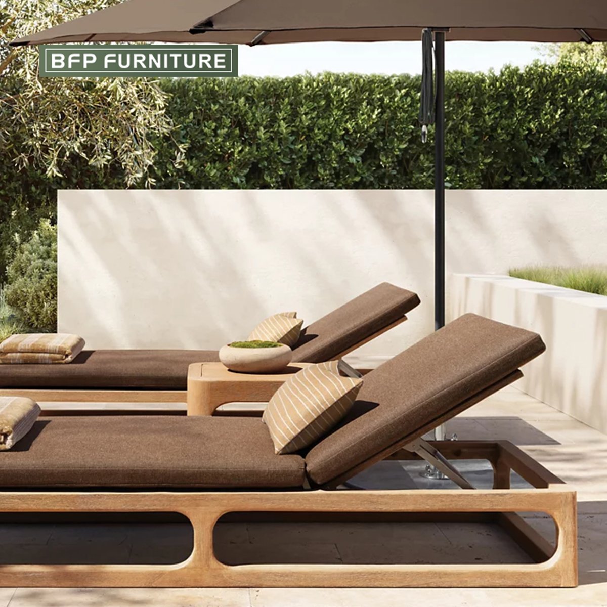 BFP HOME Garden Patio Furniture Outdoor Sofa Set Teak Wood Sofa Teak Outdoor Furniture
