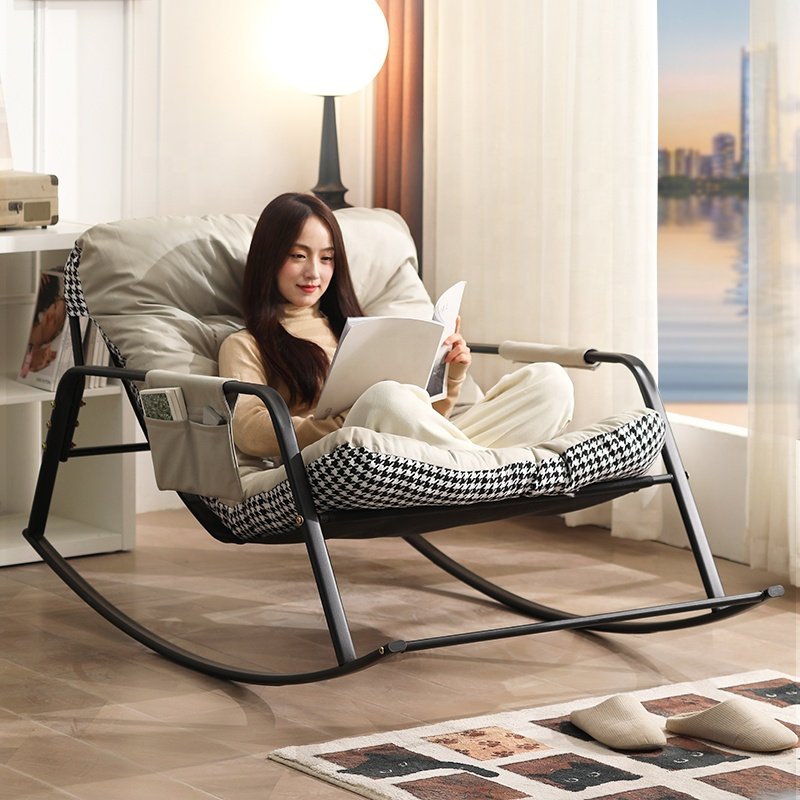 Luxury Sofa Leather Microfiber Fabric Nordic Rocking Hotel Chair Modern Home Couch Sectional Set Furniture Living Room Sofas