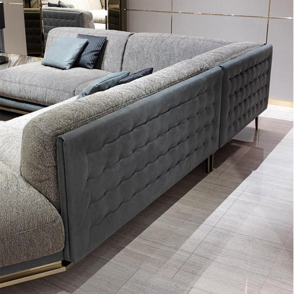 high quality large leather home luxury Italian modern design furniture sofa set L shape luxury sectional couch living room sofa