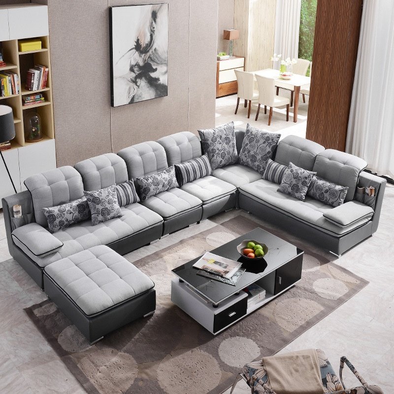 2021 high quality unique fabric leather large sectional home european couch living room sofa
