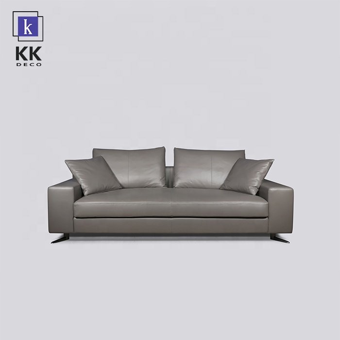 Modern big group deep sofa corner cum bed couches L shape leather living room sofa