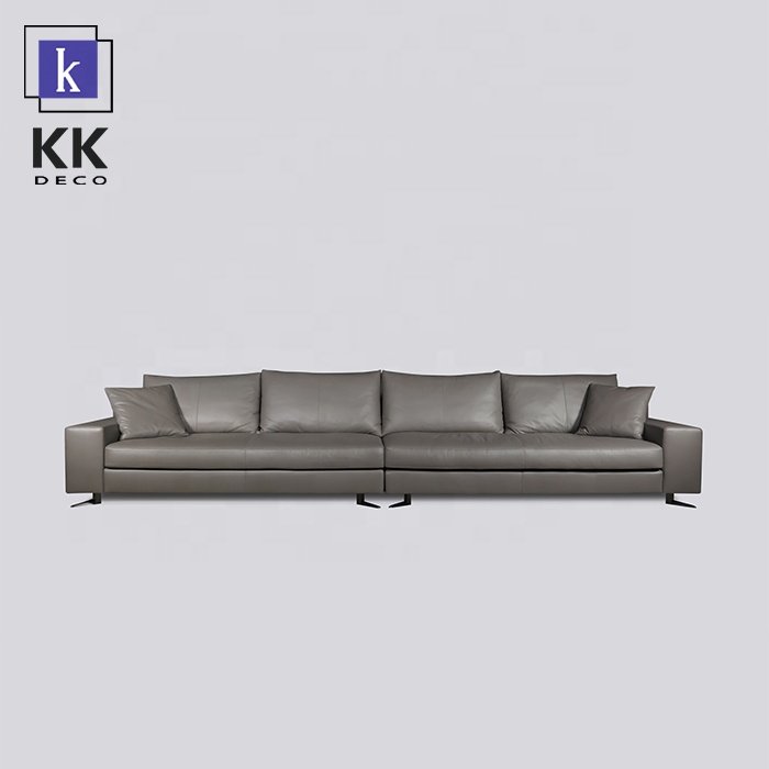 Modern big group deep sofa corner cum bed couches L shape leather living room sofa