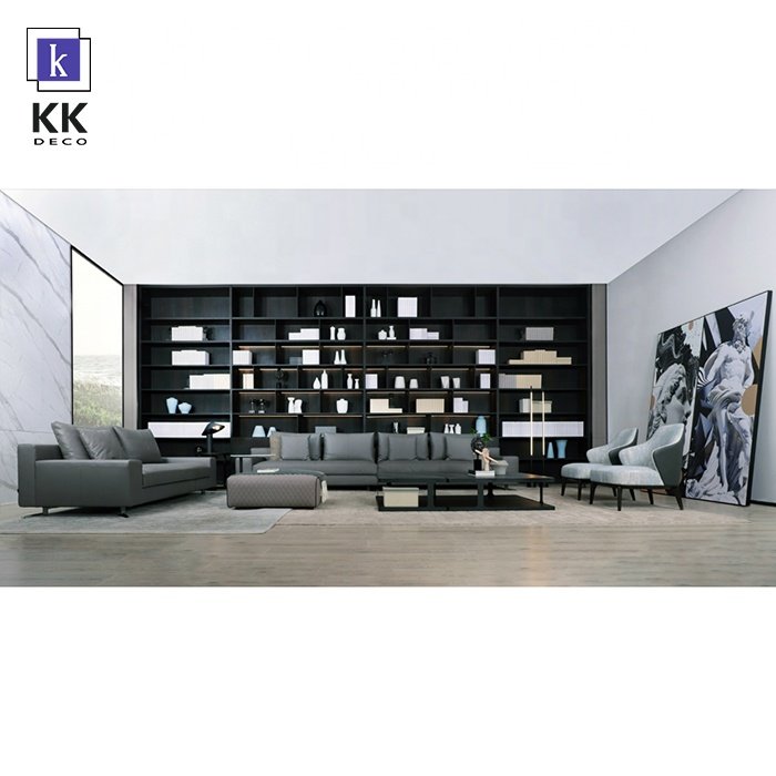 Modern big group deep sofa corner cum bed couches L shape leather living room sofa