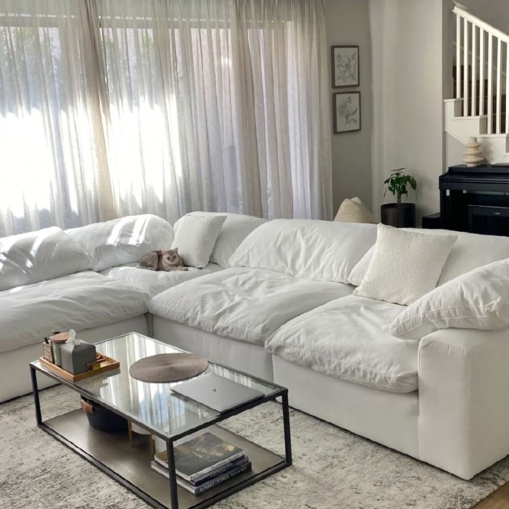 Top Comfort High End Canape Salon L Shape Modular Feather Sofa Living Room Sofas