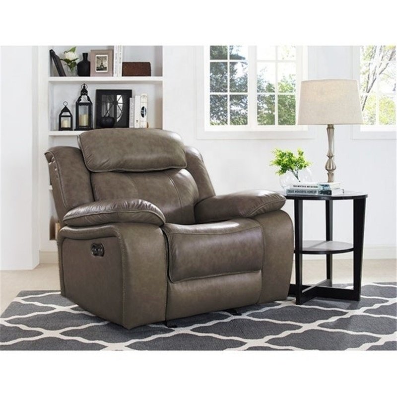 Modern germany living room furniture Top grain leather recliner sofa with console and draw table