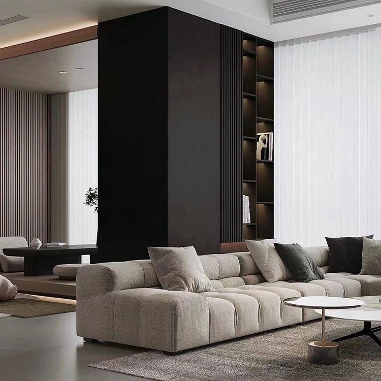 L shape Corner italian fabric leather living room furniture modern style modernos white leather sectional sofa