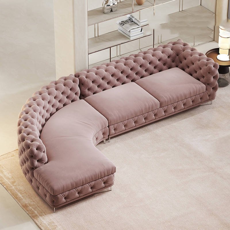 Modern home furniture tufted velvet sofa set fabric combination sofa living room sofa