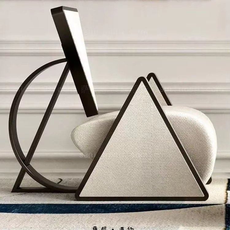 Light luxury metal sofa chair cotton flannelette leisure chair