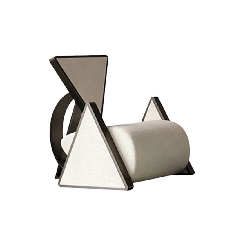 Light luxury metal sofa chair cotton flannelette leisure chair
