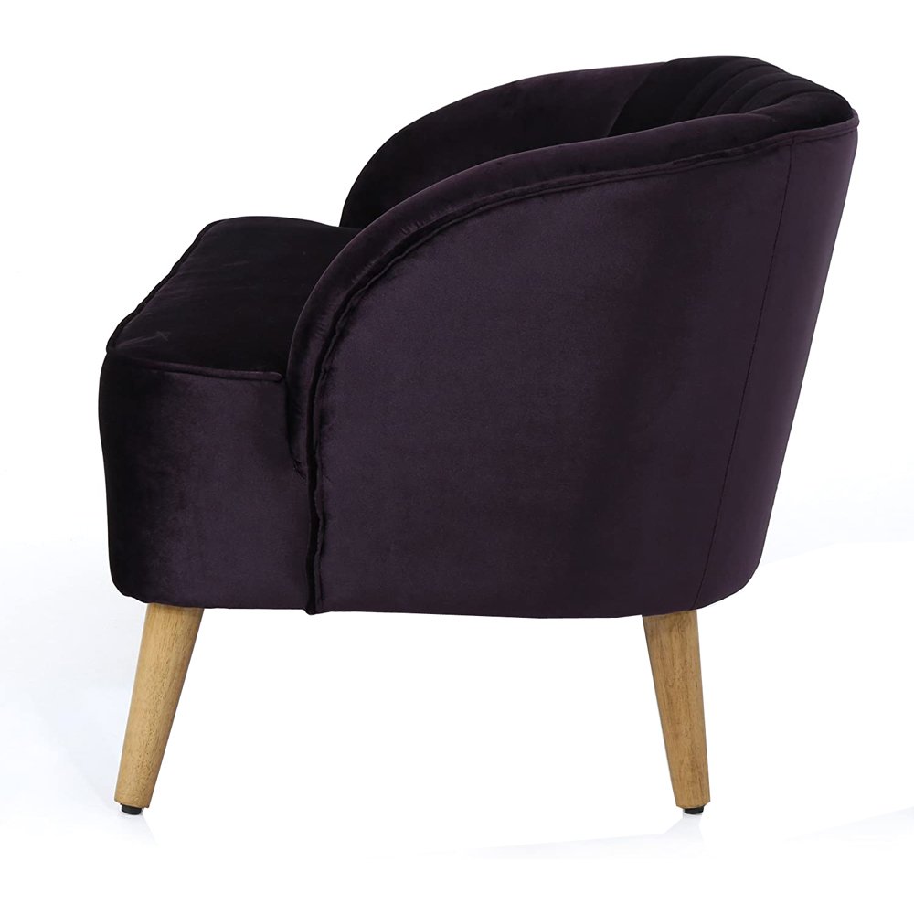 Modern Design Purple Velvet Sofa Set, Indoor Small Size 2 Seat Living Room Sofa