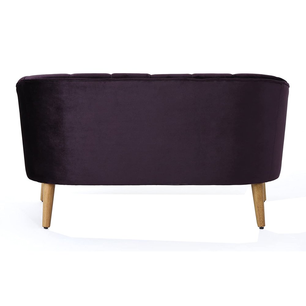 Modern Design Purple Velvet Sofa Set, Indoor Small Size 2 Seat Living Room Sofa