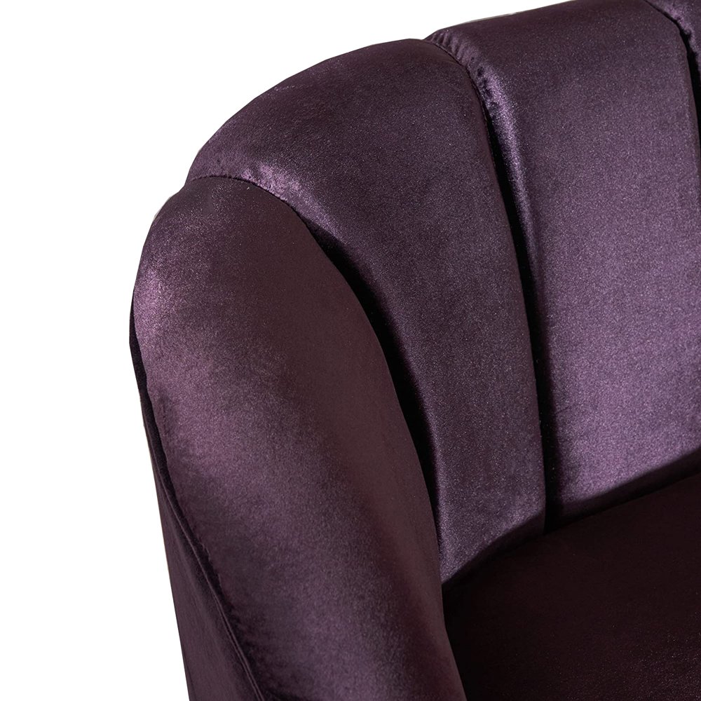 Modern Design Purple Velvet Sofa Set, Indoor Small Size 2 Seat Living Room Sofa