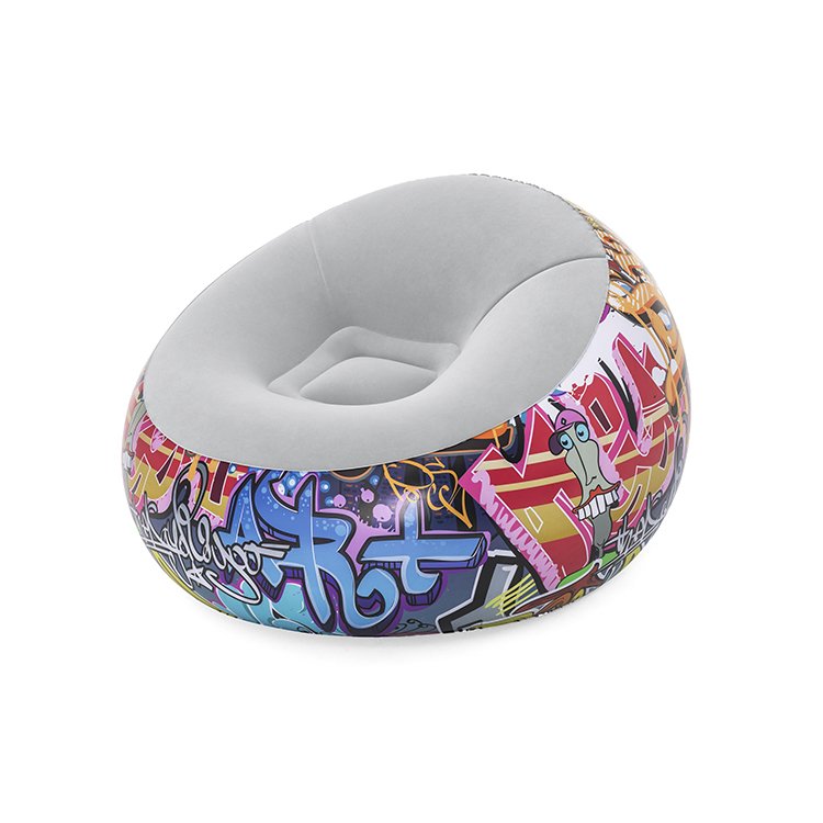 75075 1.12m x 1.12m x 66cm Inflatable Graffiti Air Chair Foldable Portable modern Sofa living Room Furniture