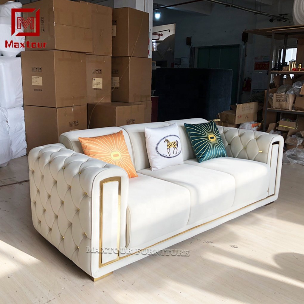 Italian Luxury Chesterfield Sectional Velvet Sofa Modern Home Sofa for Living Room & Bedrooms with Sponge Filling