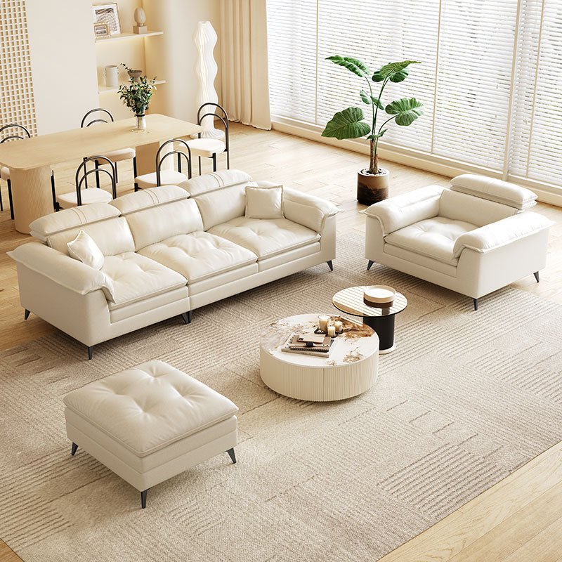 Home Couch Sofa Set Furniture cream color U-shape Chaise Modern Living Room Sofas With Adjustable Headrest
