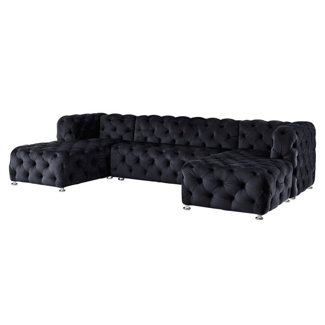 Hot sales cheap living room fancy sectional sofas sets furniture Dutch velvet U SOFA set for home furniture