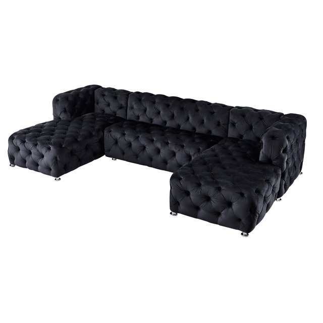 Hot sales cheap living room fancy sectional sofas sets furniture Dutch velvet U SOFA set for home furniture