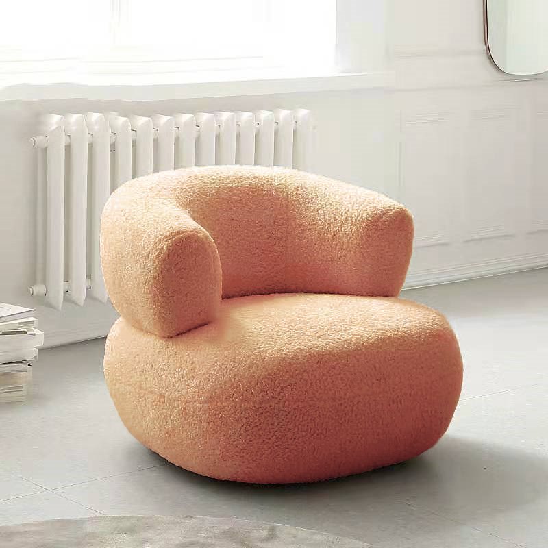 Minimalist Modern Lamb Velvet Sofa White Lazy Single Chair Casual Luxury Living Room Sofa