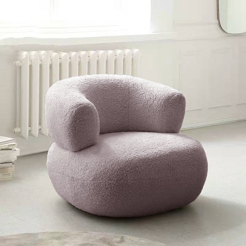 Minimalist Modern Lamb Velvet Sofa White Lazy Single Chair Casual Luxury Living Room Sofa