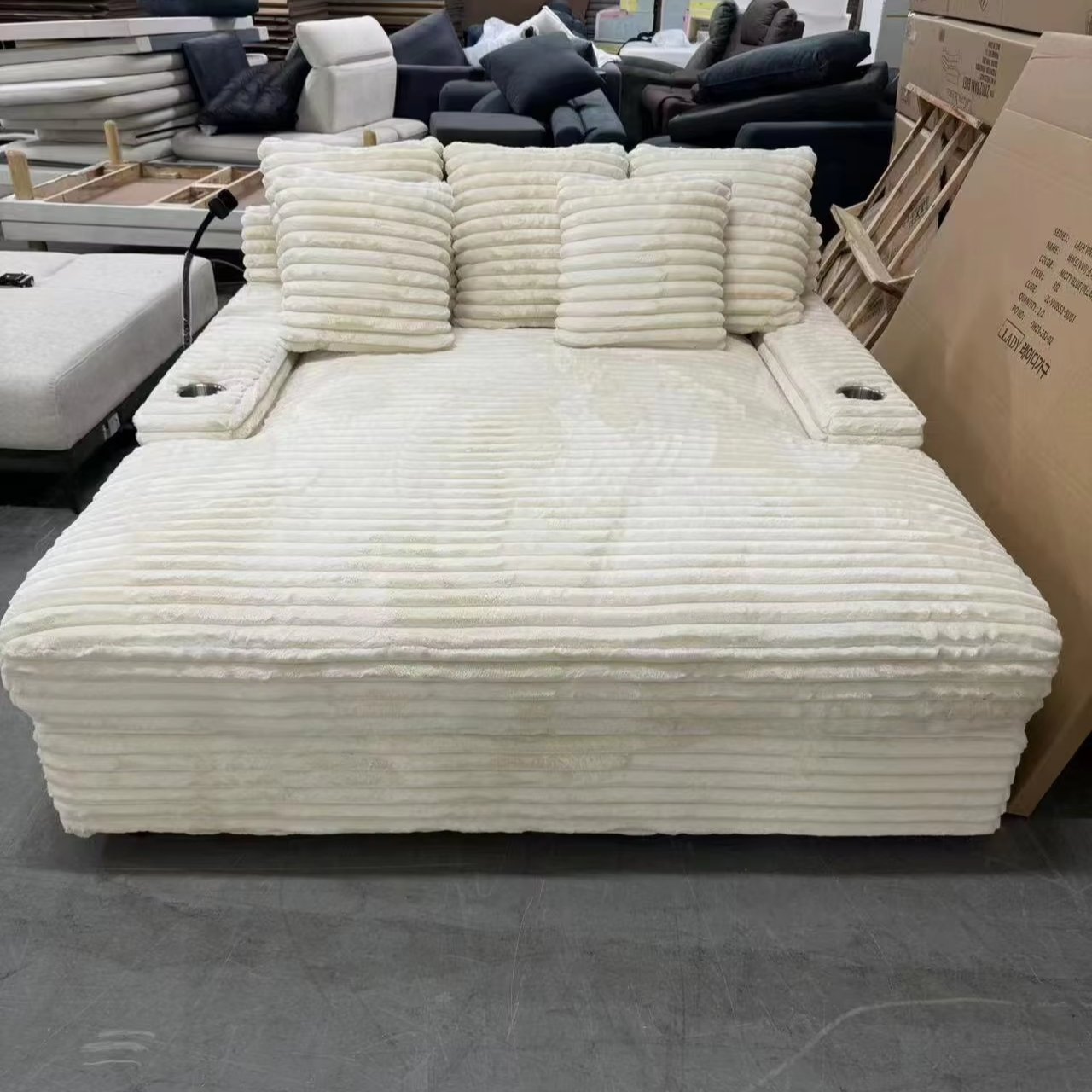 Jiening Modular Corduroy Fabric Sofa Section Living Room sofa for Villas Home theater sofa