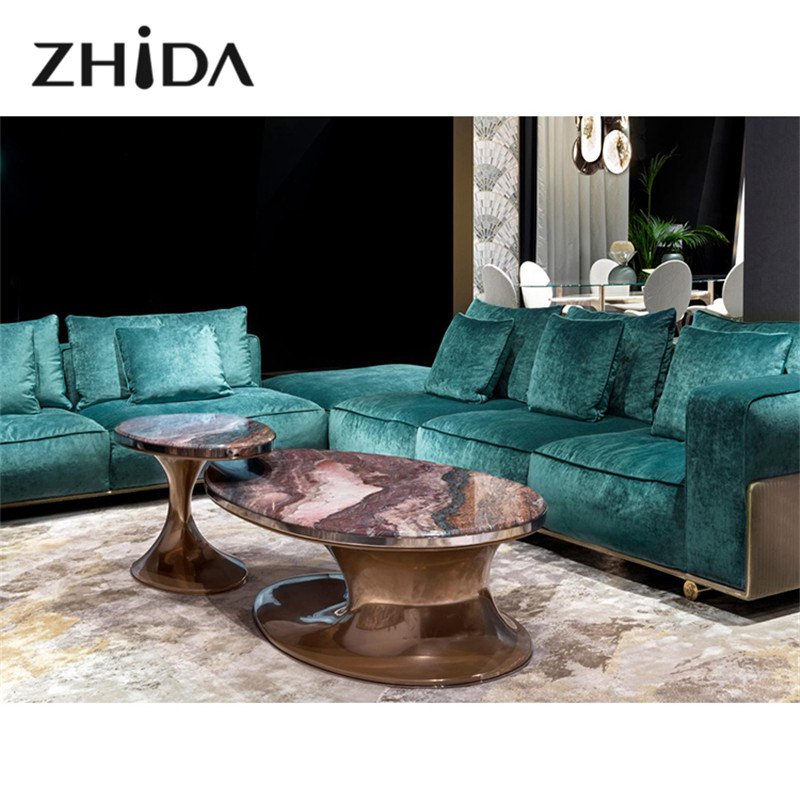 Zhida custom light luxury modern sitting room furniture living room fabric sofa set