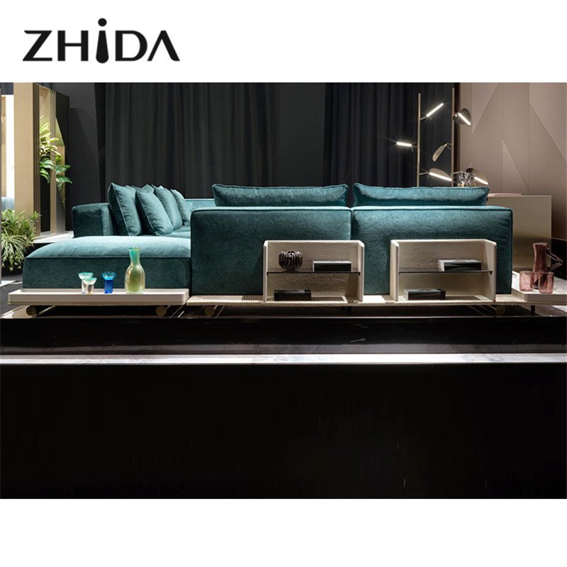 Zhida custom light luxury modern sitting room furniture living room fabric sofa set