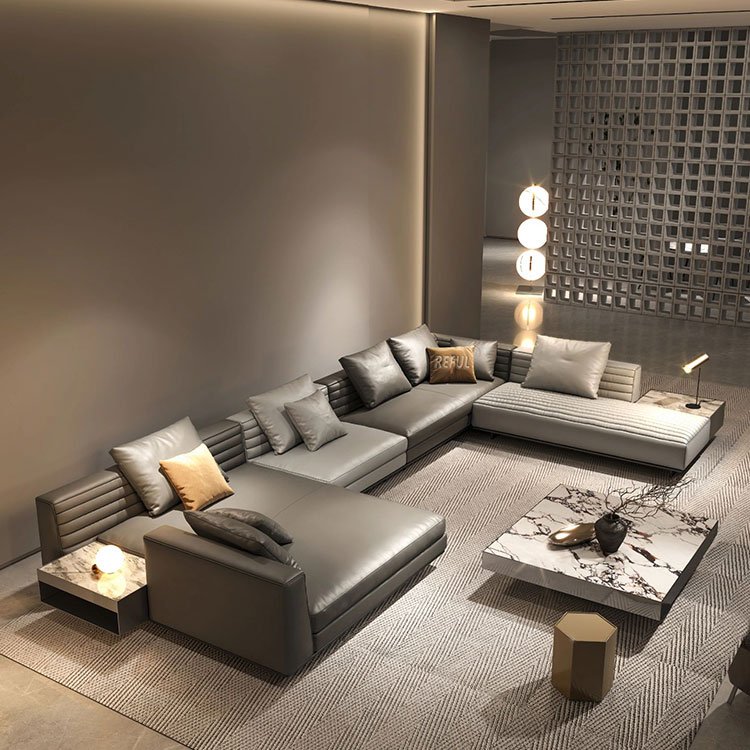 high quality sectional leather sofas for home furniture luxury modular living room modern sofa set