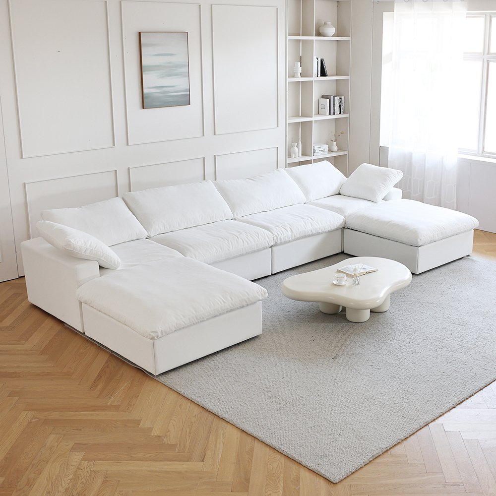 Modern ultra soft down sofa set washable linen fabric sofa Nordic European sofa furniture set